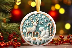 Round Christmas Ornament Sublimation|Clipart Product Image 2