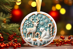 Round Christmass Ornament PNG Product Image 1