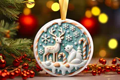 Round Christmass Ornament PNG Product Image 1