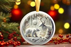 Round Christmas Ornament Sublimation|Clipart Product Image 2