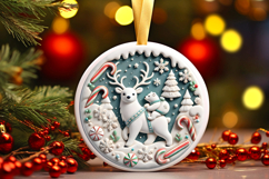 Round Christmass Ornament PNG Product Image 1