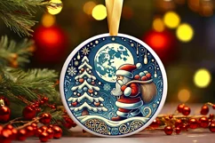 Round Christmas Ornament Sublimation|Clipart Product Image 1