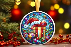 Round Christmas Ornament Sublimation|Clipart Product Image 2