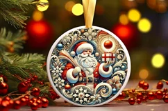 Round Christmas Ornament Sublimation|Clipart Product Image 1