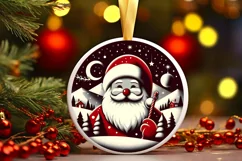 Round Christmas Ornament Sublimation|Clipart Product Image 1