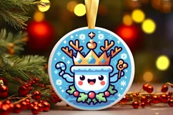Round Christmas Ornament Sublimation|Clipart Product Image 2