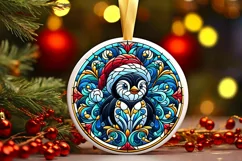Round Christmas Ornament Sublimation|Clipart Product Image 1