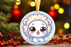 Round Christmas Ornament Sublimation|Clipart Product Image 1