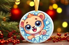 Round Christmas Ornament Sublimation|Clipart Product Image 1