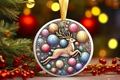 Round Christmas Ornament Sublimation|Clipart Product Image 1