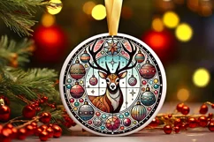 Round Christmas Ornament Sublimation|Clipart Product Image 1