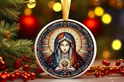 Round Christmas Ornament Sublimation|Clipart Product Image 2