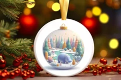 Round Christmas Ornament Sublimation|Clipart Product Image 1