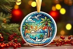 Round Christmas Ornament Sublimation|Clipart Product Image 2