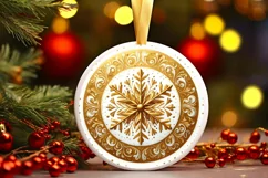 Round Christmas Ornament Sublimation|Clipart Product Image 1