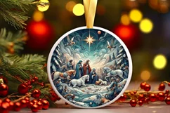 Round Christmas Ornament Sublimation|Clipart Product Image 1
