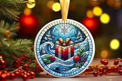 Round Christmas Ornament Sublimation|Clipart Product Image 2