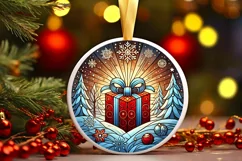 Round Christmas Ornament Sublimation|Clipart Product Image 2
