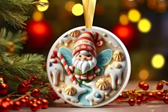 Round Christmas Ornament Sublimation|Clipart Product Image 2