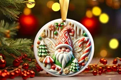 Round Christmas Ornament Sublimation|Clipart Product Image 2