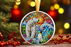 Round Christmas Ornament Sublimation|Clipart Product Image 2