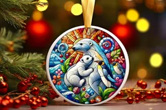 Round Christmas Ornament Sublimation|Clipart Product Image 2