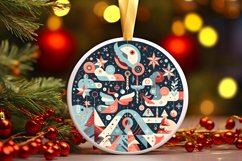 Round Christmas Ornament Sublimation|Clipart Product Image 1
