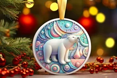 Round Christmas Ornament Sublimation|Clipart Product Image 1