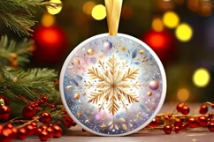 Round Christmas Ornament Sublimation|Clipart Product Image 1
