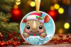 Round Christmas Ornament Sublimation|Clipart Product Image 2