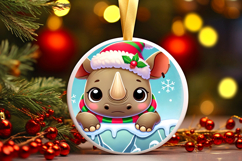 Round Christmass Ornament PNG Product Image 1