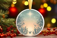 Round Christmas Ornament Sublimation|Clipart Product Image 1