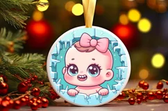 Round Christmas Ornament Sublimation|Clipart Product Image 2