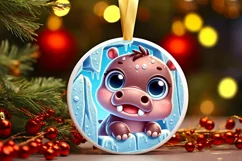 Round Christmas Ornament Sublimation|Clipart Product Image 2