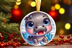 Round Christmas Ornament Sublimation|Clipart Product Image 2