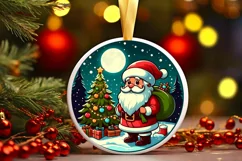 Round Christmas Ornament Sublimation|Clipart Product Image 1