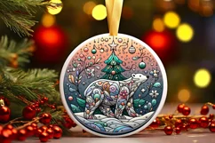 Round Christmas Ornament Sublimation|Clipart Product Image 2
