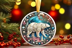 Round Christmas Ornament Sublimation|Clipart Product Image 2