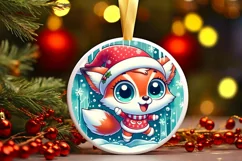 Round Christmas Ornament Sublimation|Clipart Product Image 1