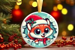 Round Christmas Ornament Sublimation|Clipart Product Image 1