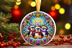 Round Christmas Ornament Sublimation|Clipart Product Image 1