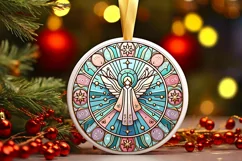 Round Christmas Ornament Sublimation|Clipart Product Image 2