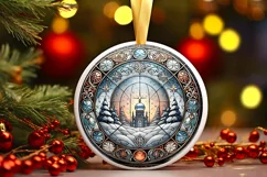 Round Christmas Ornament Sublimation|Clipart Product Image 2
