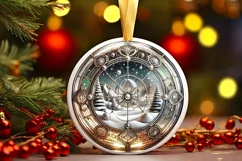 Round Christmas Ornament Sublimation|Clipart Product Image 2