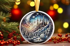 Round Christmas Ornament Sublimation|Clipart Product Image 2