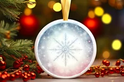 Round Christmas Ornament Sublimation|Clipart Product Image 1