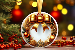 Round Christmass Ornament PNG Product Image 1