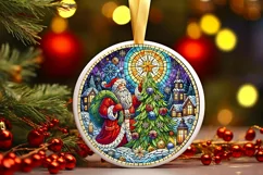 Round Christmas Ornament Sublimation|Clipart Product Image 1