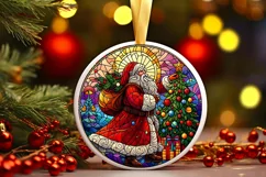 Round Christmas Ornament Sublimation|Clipart Product Image 1