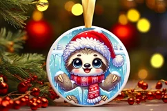 Round Christmas Ornament Sublimation|Clipart Product Image 2